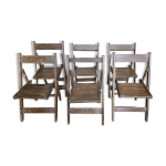 Lot de 6 chaises de cinma pliante en teck