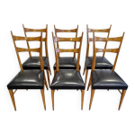 Lot de 6 chaises design italien, annes 1960