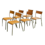 Lot de 6 chaises d �cole