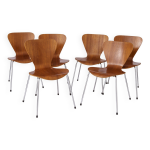Lot de 6 chaises empilables vintage, annes 1960, teck - design allemand