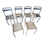 Lot 6 chaises jardin acier