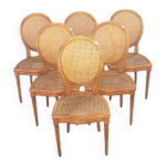 Lot de 6 chaises mdaillons de style louis xvi