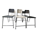 Lot de 6 chaises murgi caravane 3 noires 3 ivoires Lot de 6 chaises murgi caravane 3 noires 3 ivoires