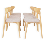 Lot de 6 chaises de salle  manger design scandinave rose clair en bois naturel