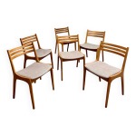Lot de 6 chaises de salle  manger mid - century en chne par ks mbler