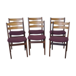 Lot de 6 chaises de salle  manger en teck vintage