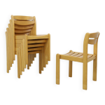 Lot de 6 chaises de salle  manger vintage par casual, annes 1970