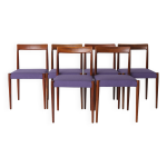 Lot de 6 chaises de salle  manger vintage en palissandre par lbke, allemagne, annes 1970