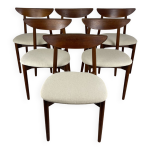 Lot de 6 chaises en teck par harry stergaard model 58