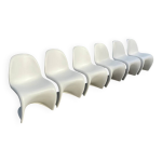 Lot de 6 chaises verner panton �dition vitra