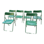 Lot de 6 chaises verte de terrasse pliables