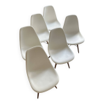 Lot de 6 chaises vitra blanches