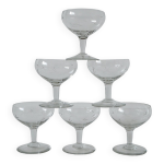 Lot de 6 coupes  champagne en cristal grav 1950
