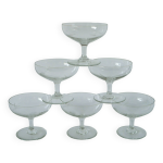 Lot de 6 coupes  champagne en cristal grav 1950 8 x 9. 5 cm