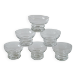Lot de 6 coupes  champagne en cristal grav 1960