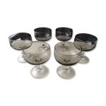Lot de 6 coupes à champagne vintage en verre fumée années 70 Lot de 6 coupes à champagne vintage en verre fumée années 70