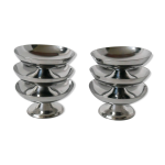 Lot de 6 coupes  glace en inox, 1970