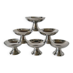 Lot de 6 coupes  glace en inox, 1970