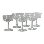 Lot de 6 coupes en verre vintage pour glace ou champagne Lot de 6 coupes en verre vintage pour glace ou champagne