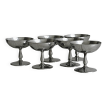 Lot de 6 coupelles à dessert en inox vintage sur pied Lot de 6 coupelles à dessert en inox vintage sur pied