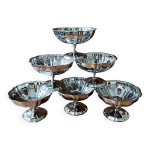 Lot de 6 coupelles sur pied mtal