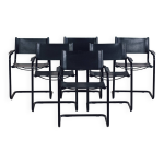 Lot de 6 fauteuils cantilever bauhaus style mg5 grassi, 1970 Lot de 6 fauteuils cantilever bauhaus style mg5 grassi, 1970