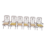 Lot de 6 fauteuils en ferronerie d'art de raymons menos d'haiti Lot de 6 fauteuils en ferronerie d'art de raymons menos d'haiti
