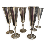 Lot de 6 flutes  champagne argentes vintage olri