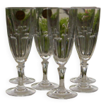Lot de 6 fltes  champagne en cristal d'arques. modle bergamo.