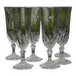 Lot de 6 fltes  champagne en cristal d'arques. modle chaumont