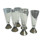 Lot de 6 fl�tes � champagne vintage 70 pied pyramide f