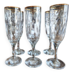 Lot de 6 flutes  champagne vintages buvant volut et liser dor