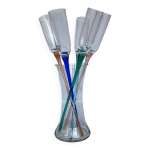 Lot de 6 fltes  champagne vintage en verre souffl