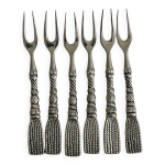 Lot de 6 fourchettes � escargots anciennes en m�tal