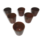Lot de 6 gobelets verre en grès Lot de 6 gobelets verre en grès