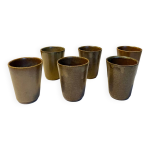 Lot de 6 gobelets vintage gr�s pots digoin