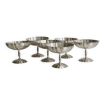 Lot de 6 grandes coupelles anciennes en inox