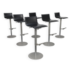 Lot de 6 tabourets de bar pivotants « s24 thin » par karri monni pour lapalma, italie, 200 Lot de 6 tabourets de bar pivotants « s24 thin » par karri monni pour lapalma, italie, 200