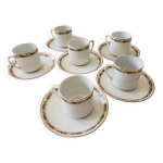 Lot de 6 tasses  caf porcelaine