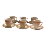 Lot de 6 tasses  caf avec soucoupe venant de chine.