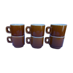 Lot de 6 tasses marron bistrot