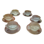 Lot de 6 tasses � th� avec soucoupes arcopal