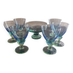Lot de 6 verres et une coupe bormioli rocco bahia, italie Lot de 6 verres et une coupe bormioli rocco bahia, italie