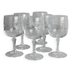 Lot de 6 verres  digestif en cristal cisel