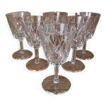 Lot de 6 verres à eau arlequin en verre de cristal de reims 1950 Lot de 6 verres à eau arlequin en verre de cristal de reims 1950