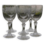 Lot de 6 verres  eau en cristal d'arques. modle chevreuse.