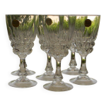 Lot de 6 verres  eau en cristal d'arques. modle pompadour.