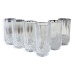 Lot 6 verres  eau / soda / orangeade. mod. longchamp / cristal arques
