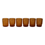 Lot de 6 verres pernod vintage en verre ambr h9 cm 7 cm collection bi