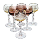 Lot de 6 verres  pied ballon liqueur en verre color fum 9. 5cm